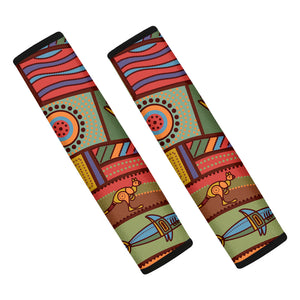 Australian Ethnic Pattern Print Car Seat Belt Covers