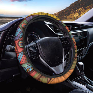 Australian Ethnic Pattern Print Car Steering Wheel Cover