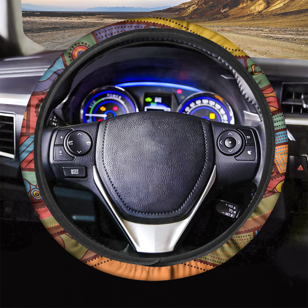 Australian Ethnic Pattern Print Car Steering Wheel Cover