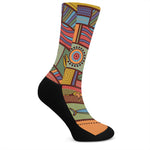 Australian Ethnic Pattern Print Crew Socks