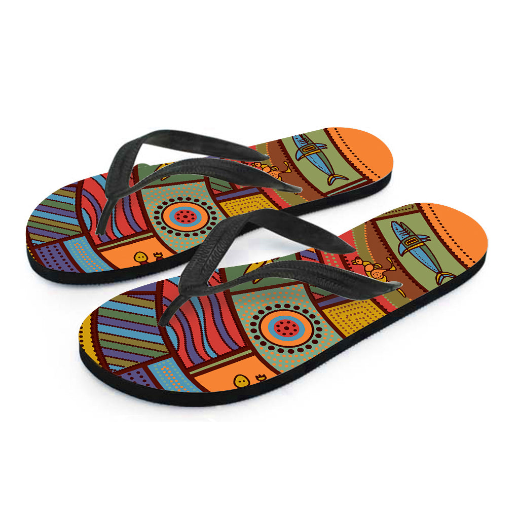 Australian Ethnic Pattern Print Flip Flops