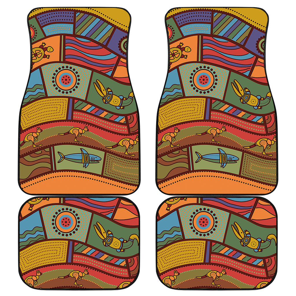 Australian Ethnic Pattern Print Front and Back Car Floor Mats