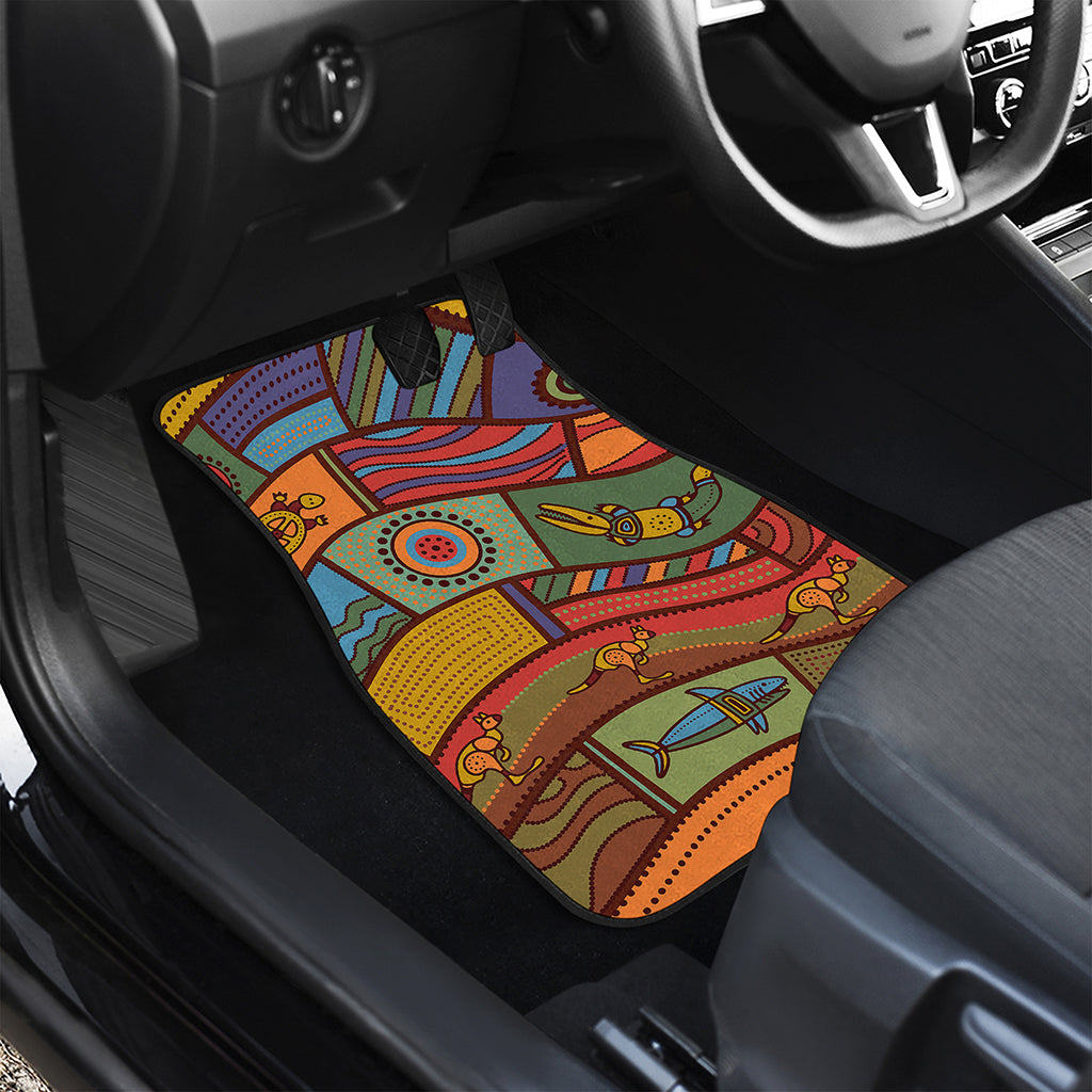 Australian Ethnic Pattern Print Front and Back Car Floor Mats