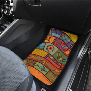 Australian Ethnic Pattern Print Front and Back Car Floor Mats