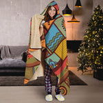 Australian Ethnic Pattern Print Hooded Blanket