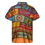 Australian Ethnic Pattern Print Men's Short Sleeve Shirt