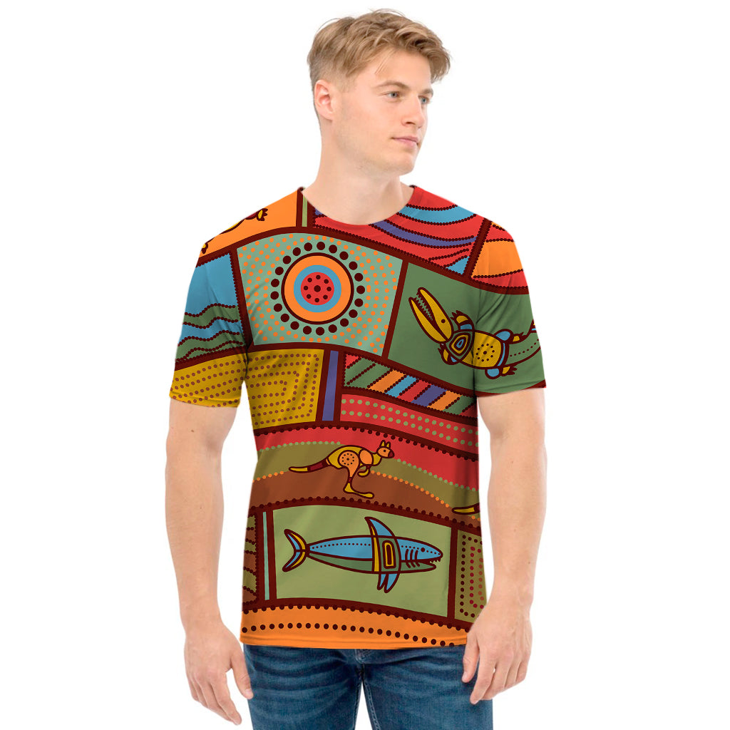 Australian Ethnic Pattern Print Men's T-Shirt