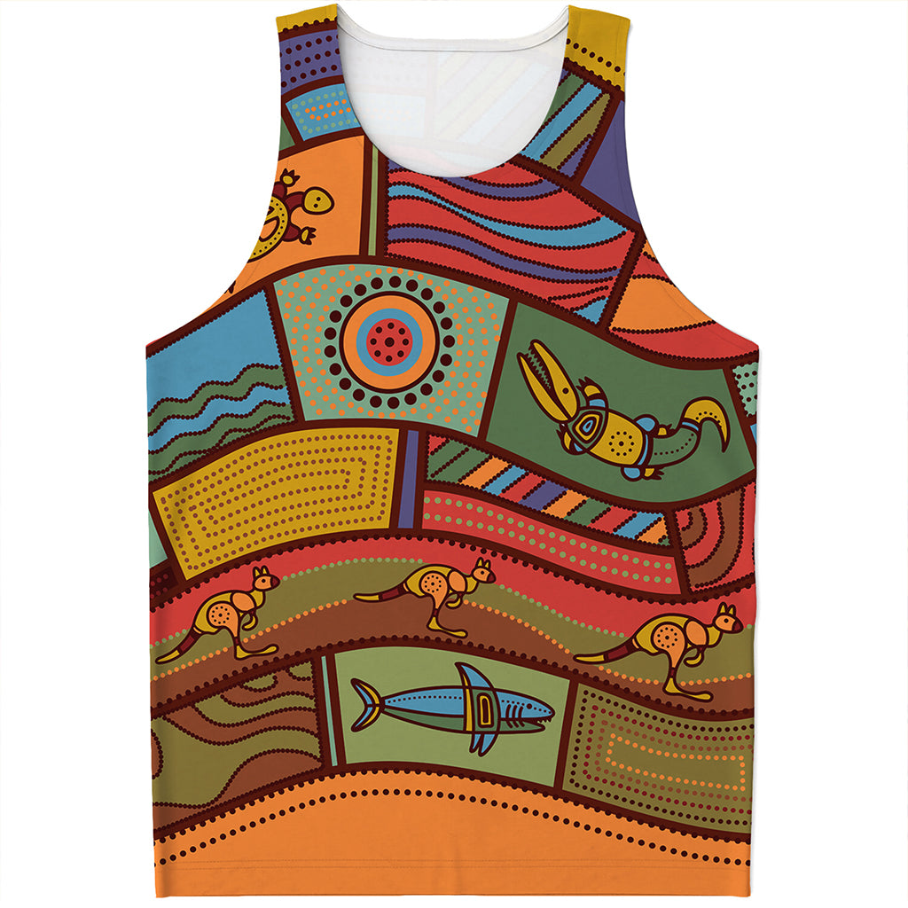 Australian Ethnic Pattern Print Men's Tank Top