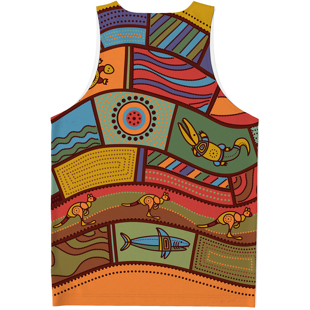 Australian Ethnic Pattern Print Men's Tank Top