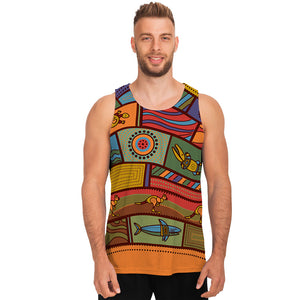 Australian Ethnic Pattern Print Men's Tank Top