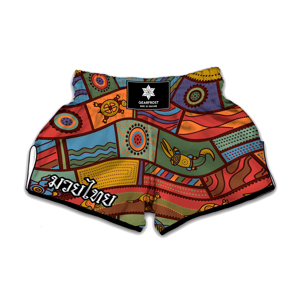 Australian Ethnic Pattern Print Muay Thai Boxing Shorts