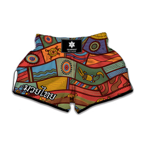 Australian Ethnic Pattern Print Muay Thai Boxing Shorts