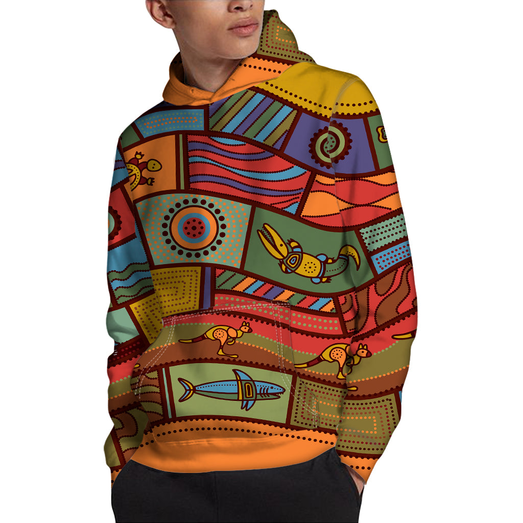 Australian Ethnic Pattern Print Pullover Hoodie