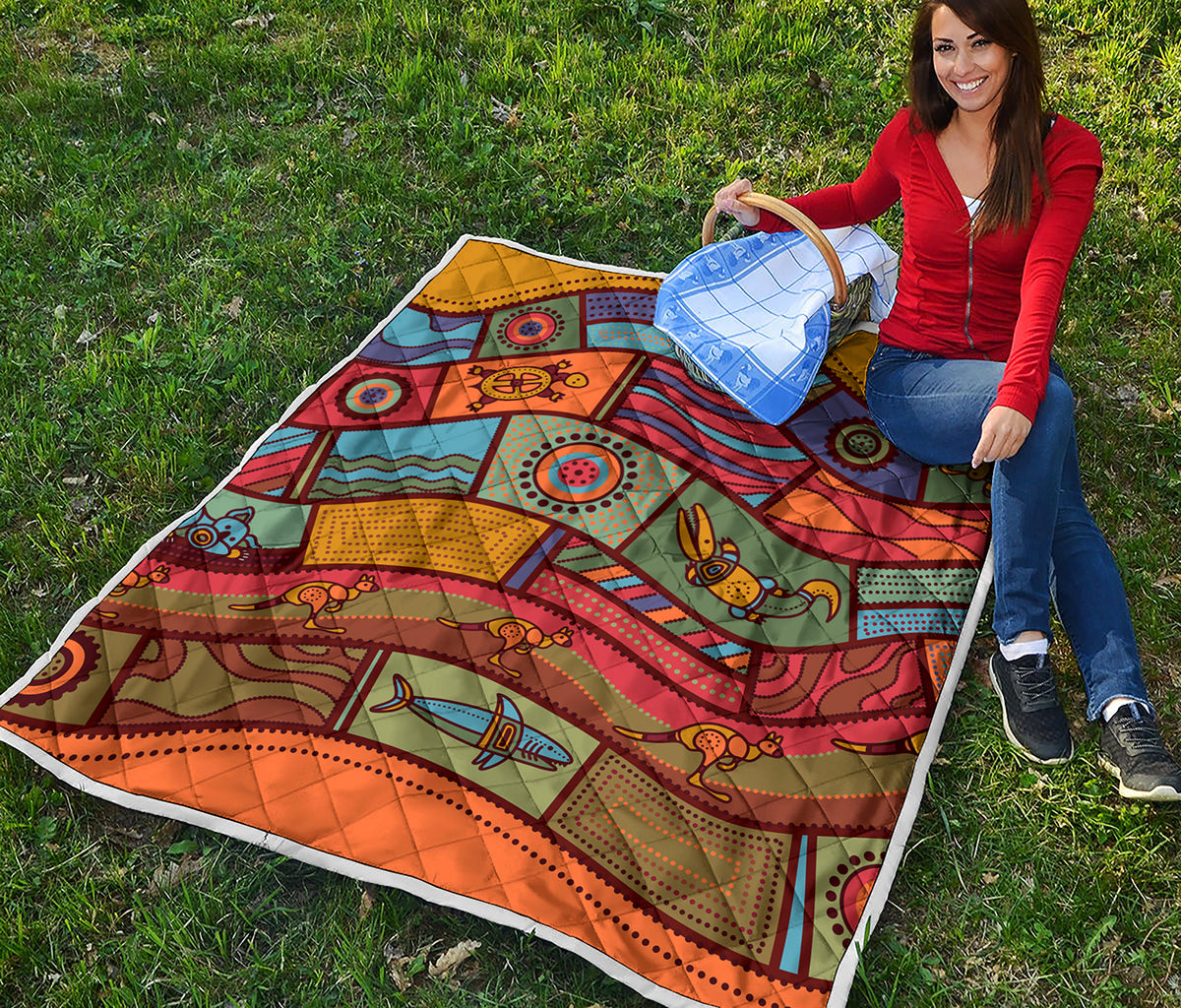 Australian Ethnic Pattern Print Quilt