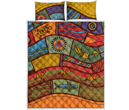 Australian Ethnic Pattern Print Quilt Bed Set