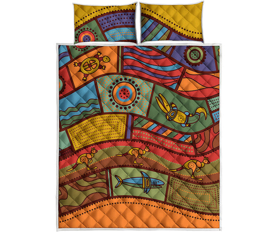 Australian Ethnic Pattern Print Quilt Bed Set