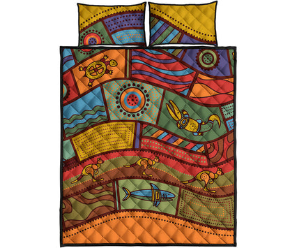 Australian Ethnic Pattern Print Quilt Bed Set