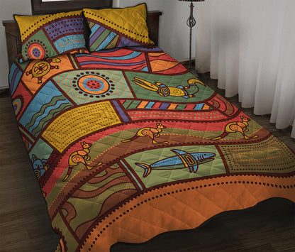 Australian Ethnic Pattern Print Quilt Bed Set