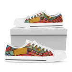 Australian Ethnic Pattern Print White Low Top Shoes