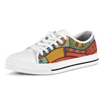 Australian Ethnic Pattern Print White Low Top Shoes