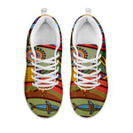 Australian Ethnic Pattern Print White Sneakers