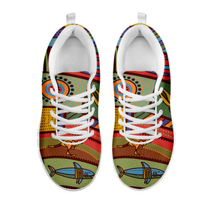 Australian Ethnic Pattern Print White Sneakers