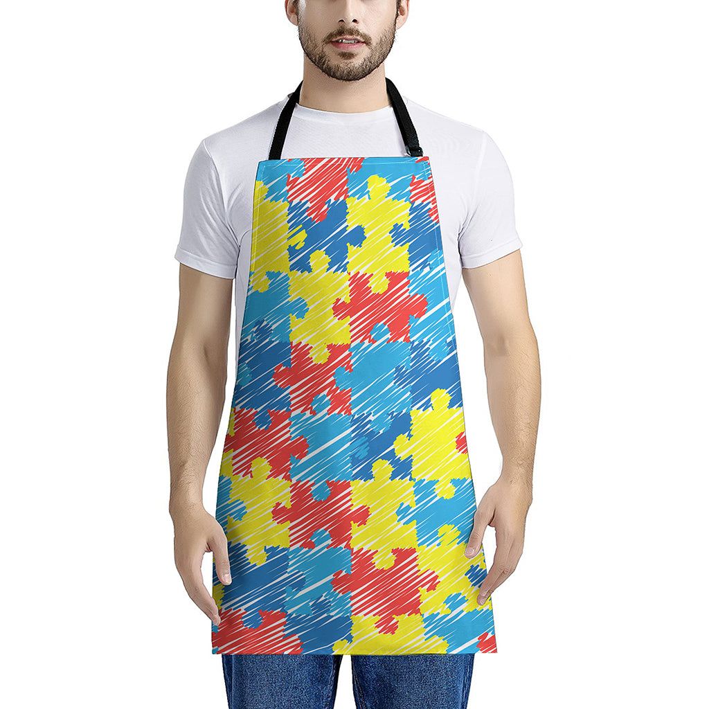 Autism Awareness Drawing Puzzle Print Apron