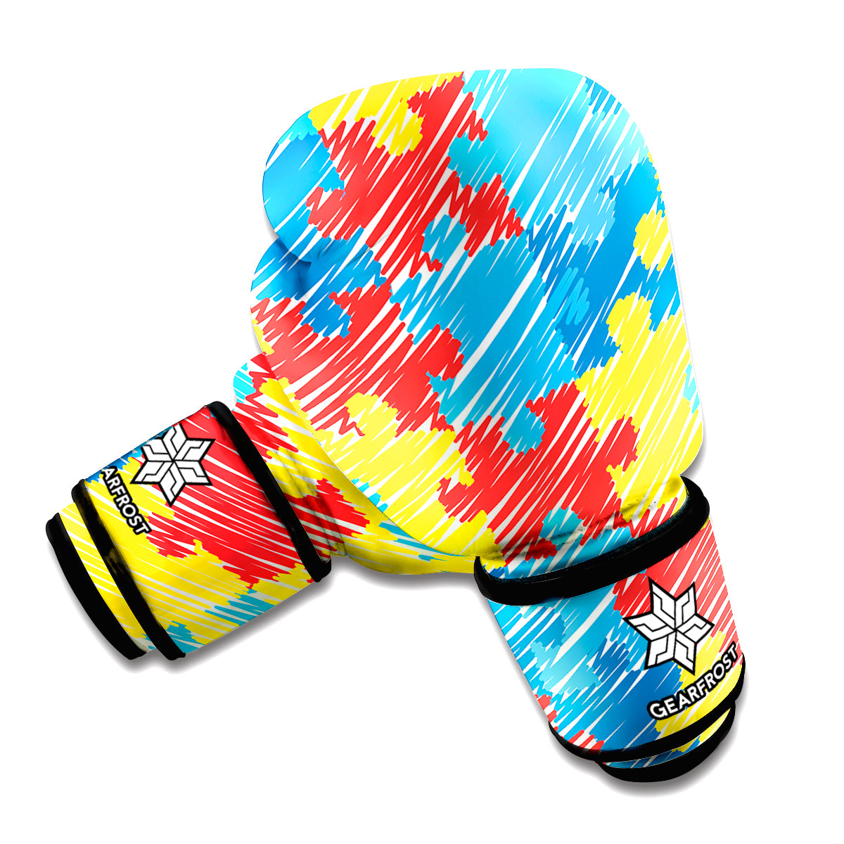 Autism Awareness Drawing Puzzle Print Boxing Gloves