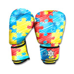 Autism Awareness Drawing Puzzle Print Boxing Gloves