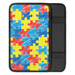 Autism Awareness Drawing Puzzle Print Car Center Console Cover