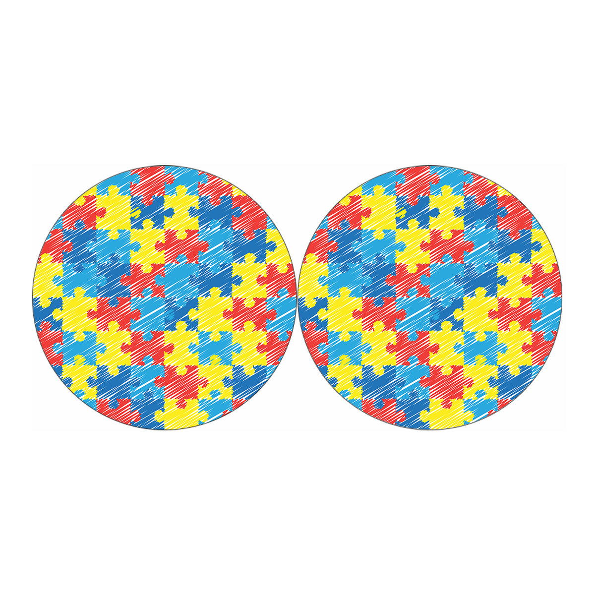 Autism Awareness Drawing Puzzle Print Car Coasters