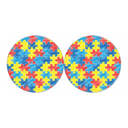 Autism Awareness Drawing Puzzle Print Car Coasters