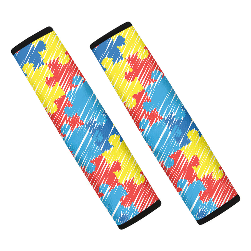 Autism Awareness Drawing Puzzle Print Car Seat Belt Covers