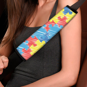 Autism Awareness Drawing Puzzle Print Car Seat Belt Covers