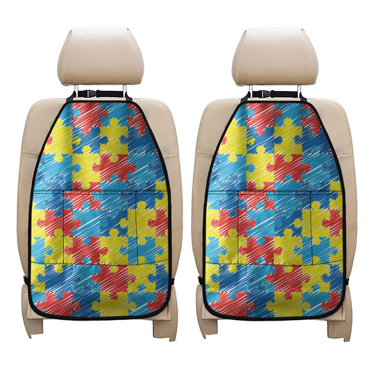 Autism Awareness Drawing Puzzle Print Car Seat Organizers