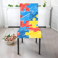 Autism Awareness Drawing Puzzle Print Dining Chair Slipcover