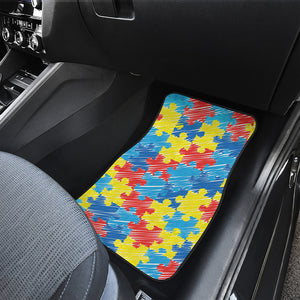 Autism Awareness Drawing Puzzle Print Front and Back Car Floor Mats