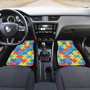 Autism Awareness Drawing Puzzle Print Front Car Floor Mats