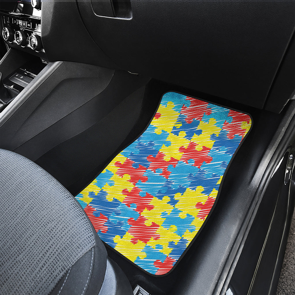 Autism Awareness Drawing Puzzle Print Front Car Floor Mats