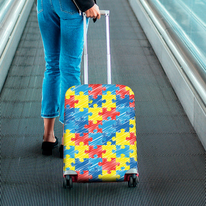 Autism Awareness Drawing Puzzle Print Luggage Cover