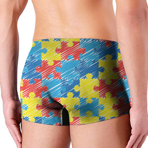 Autism Awareness Drawing Puzzle Print Men's Boxer Briefs