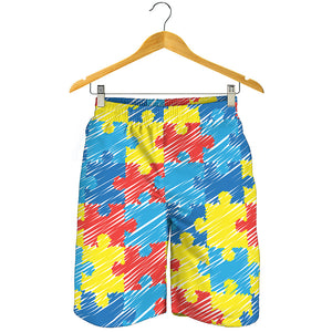 Autism Awareness Drawing Puzzle Print Men's Shorts