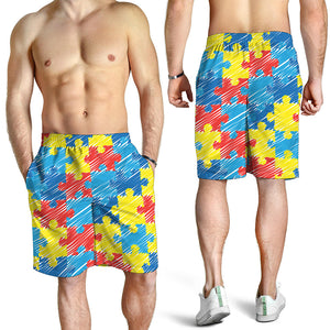 Autism Awareness Drawing Puzzle Print Men's Shorts