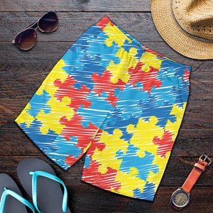 Autism Awareness Drawing Puzzle Print Men's Shorts