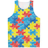 Autism Awareness Drawing Puzzle Print Men's Tank Top