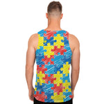 Autism Awareness Drawing Puzzle Print Men's Tank Top