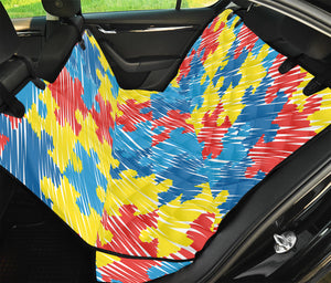 Autism Awareness Drawing Puzzle Print Pet Car Back Seat Cover