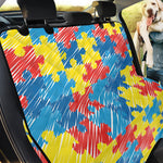 Autism Awareness Drawing Puzzle Print Pet Car Back Seat Cover