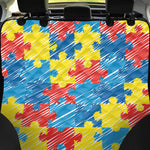 Autism Awareness Drawing Puzzle Print Pet Car Back Seat Cover