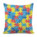 Autism Awareness Drawing Puzzle Print Pillow Cover